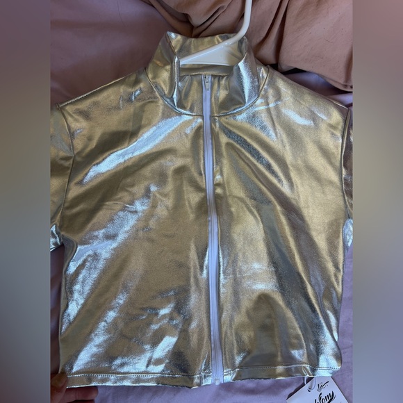 NEW! WITH TAGS! Metallic Crop Top - Picture 8 of 8